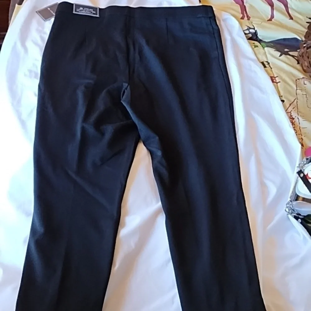 Black stretchy straight leg ankle pant